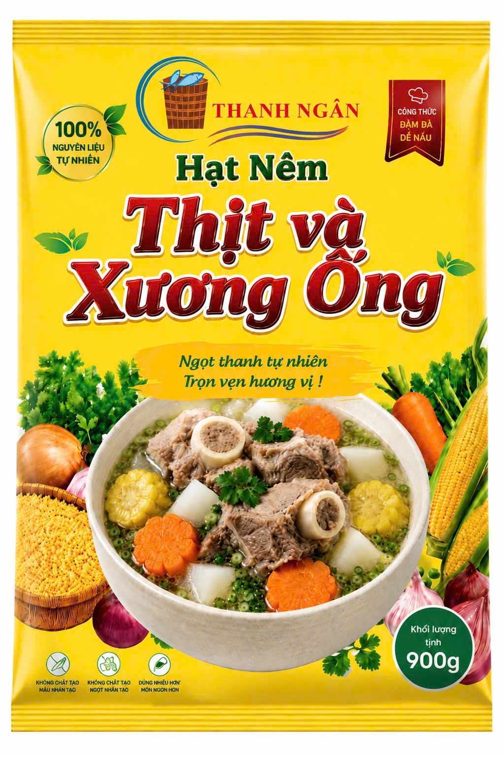 Hạt nêm thịt và xương ống 900gram